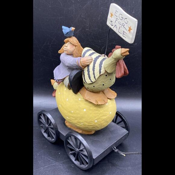 Williraye Studios Folk Art ~ EGG MONEY (Girl on Egg Pull Toy) ~ WW7421 - Picture 5 of 9